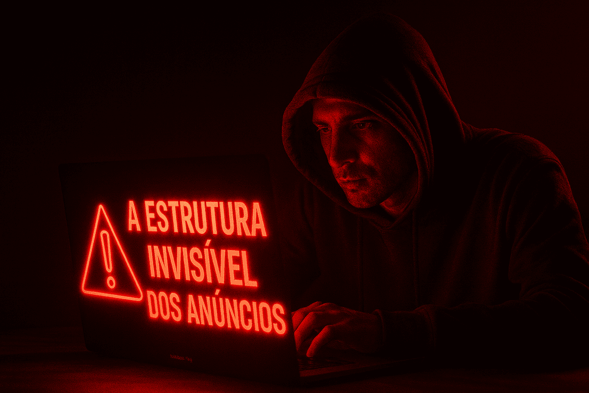 A Estrutura Invisível dos Anúncios - Pessoa com capuz vermelho e neon