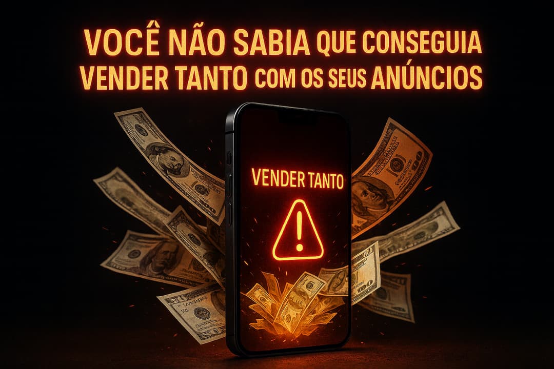 Smartphone com dinheiro flutuando - Você não sabia que conseguia vender tanto com os seus anúncios